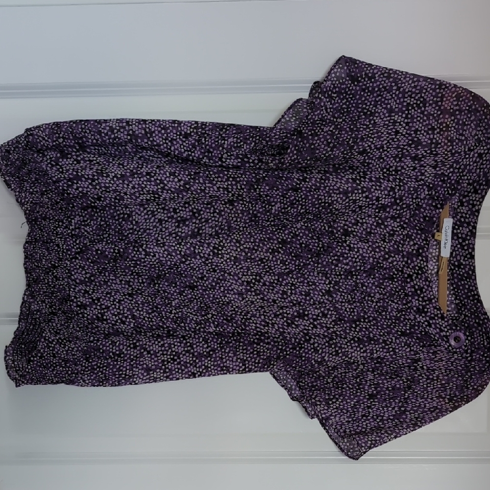 Calvin Klein Purple Dotted Blouse